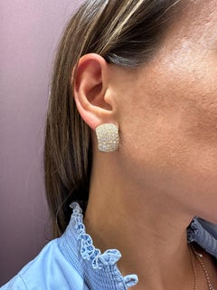 5.63 Carat Diamond Hoop Earrings Set in Yellow Gold