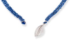Rosior "Briolette" Cut Sapphire and Diamond White Gold Necklace