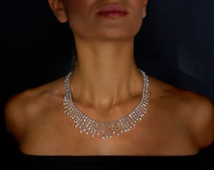 Rosior by Manuel Rosas Collar de diamantes redondos y talla fantasía engastados en oro blanco