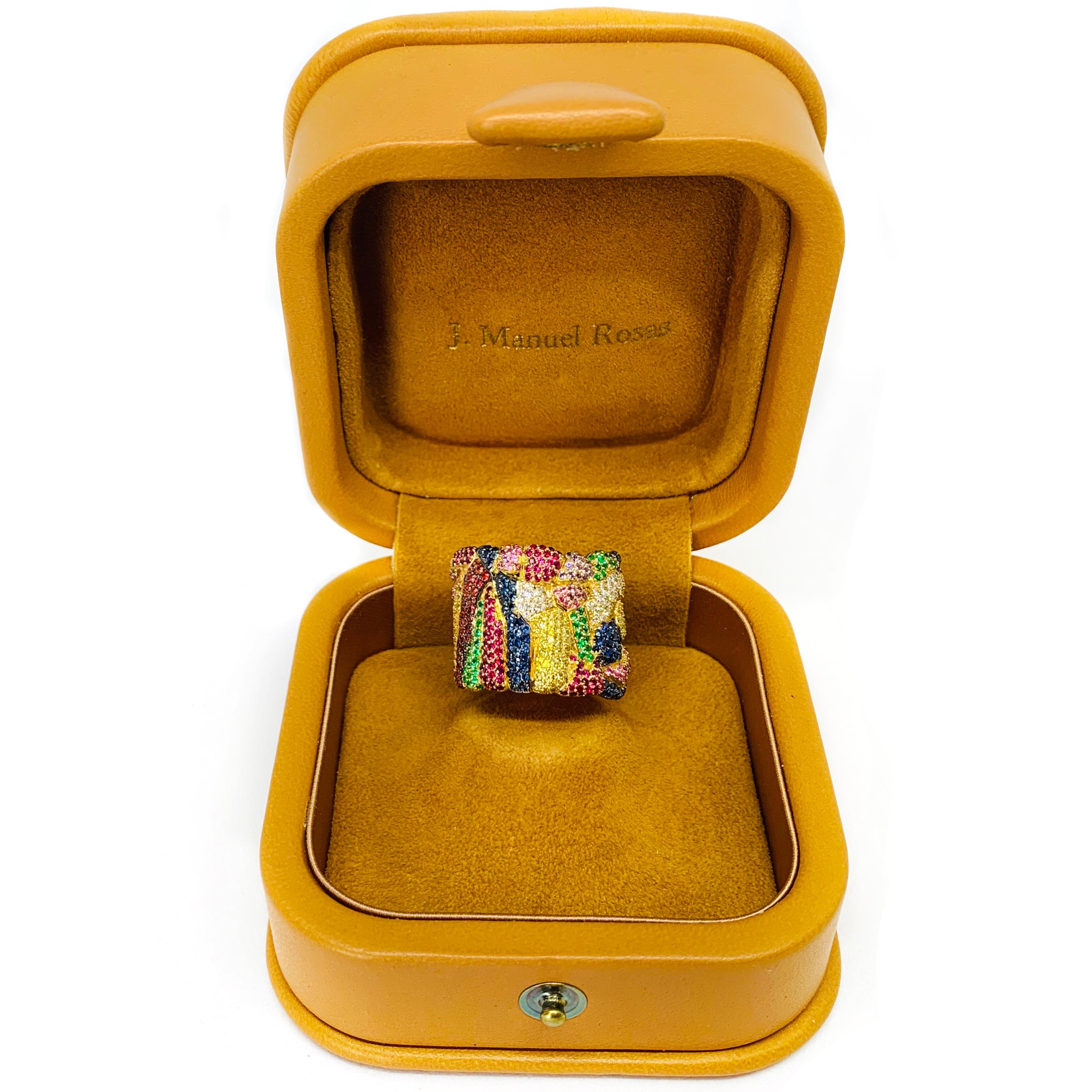 Contemporary Rosior one-off Multicolor Gemstone Cocktail Ring 