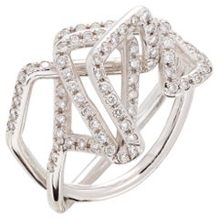Rosior Contemporary Cocktail Ring set in White Gold with Diamonds