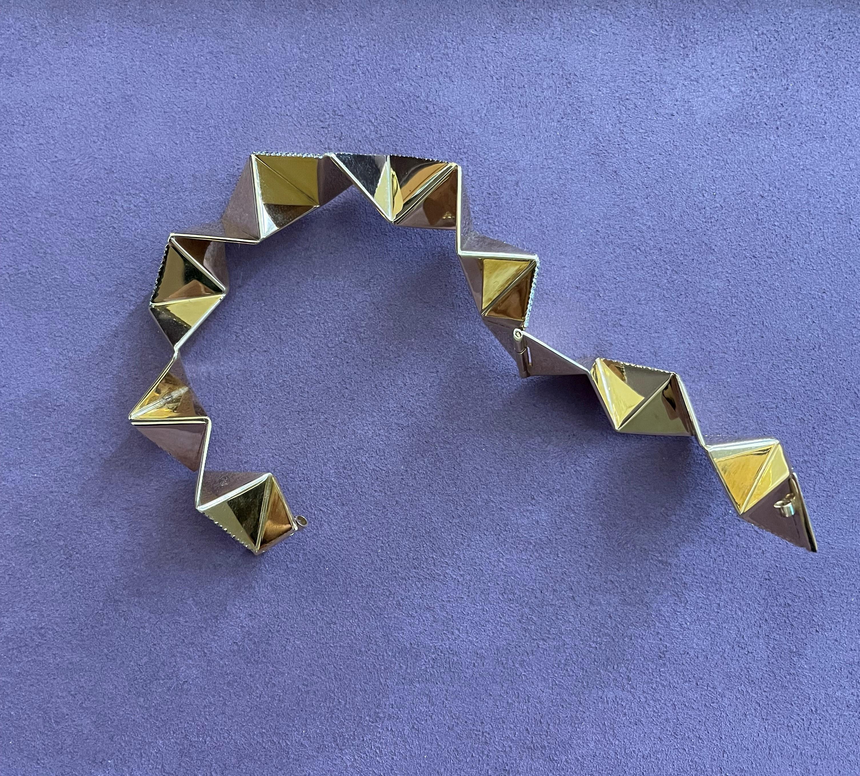 Rosior one-off Contemporary Diamond Bracelet Set in Yellow Gold  In New Condition In Porto, PT