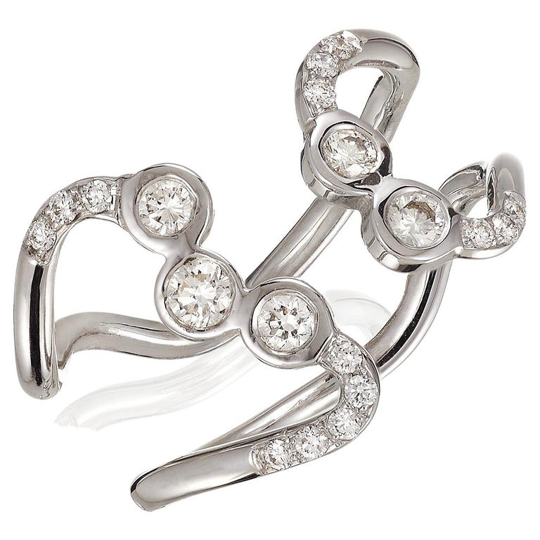 Modern Dimond Rings Rosior Contemporary Diamond Ring Set in White Gold For Sale at 1stDibs