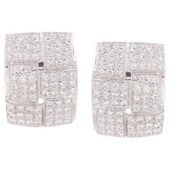 Rosior Contemporary Drop Earrings Set in Platinum with Diamonds