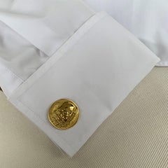 Rosior "Leonardo Da Vinci" Hand Chiseled Yellow Gold Cufflinks