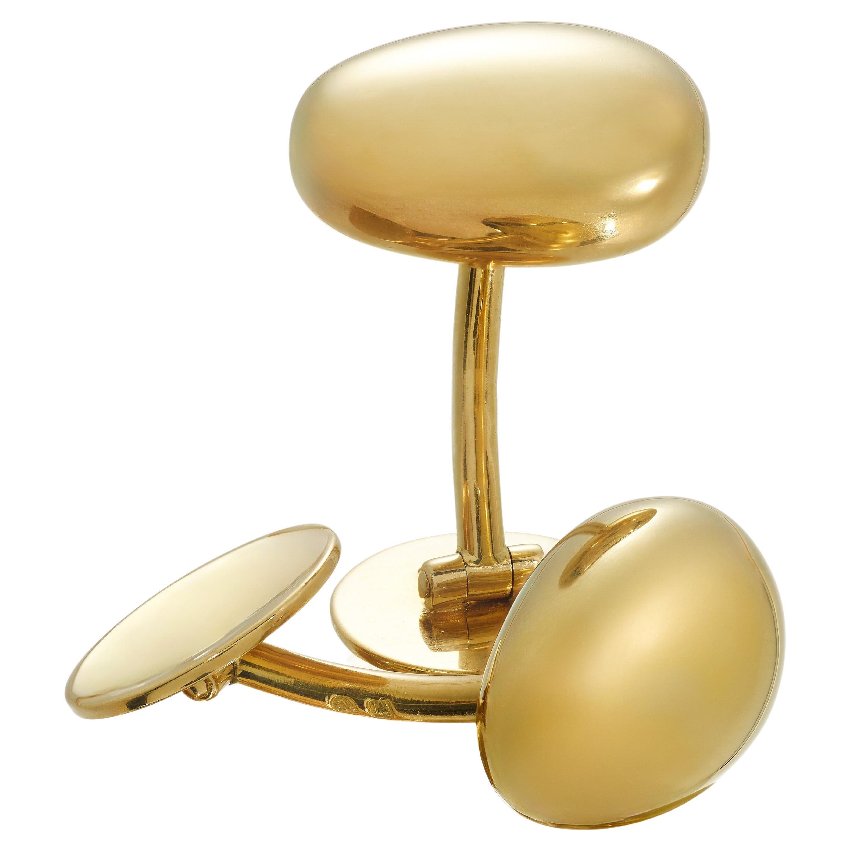 Rosior Contemporary "Nugget" Yellow Gold Cufflinks
