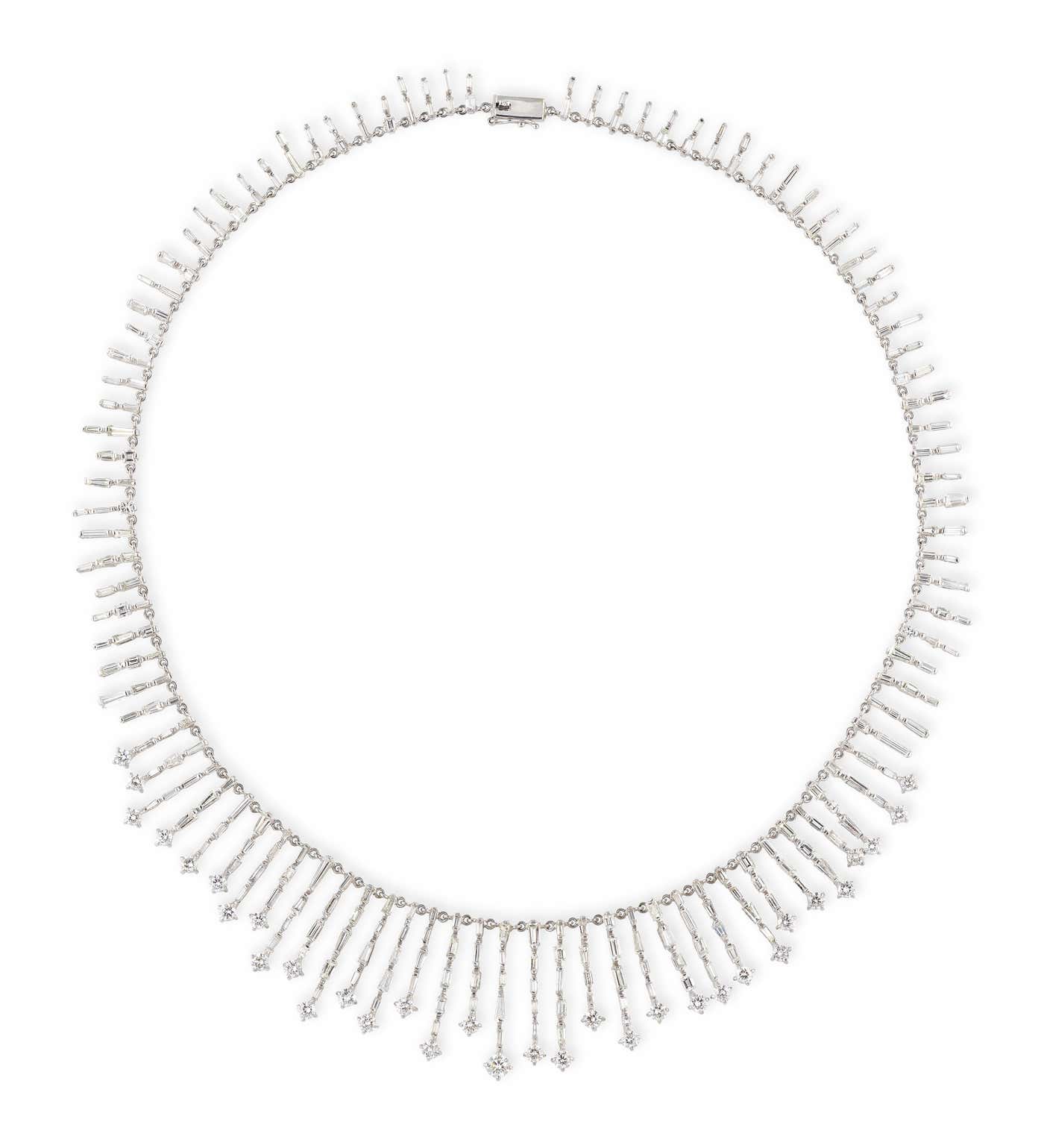 Rosior by Manuel Rosas Round and Fancy Cut Diamond Necklace set in