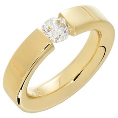 Tension Set Diamond Ring set in Yellow Gold