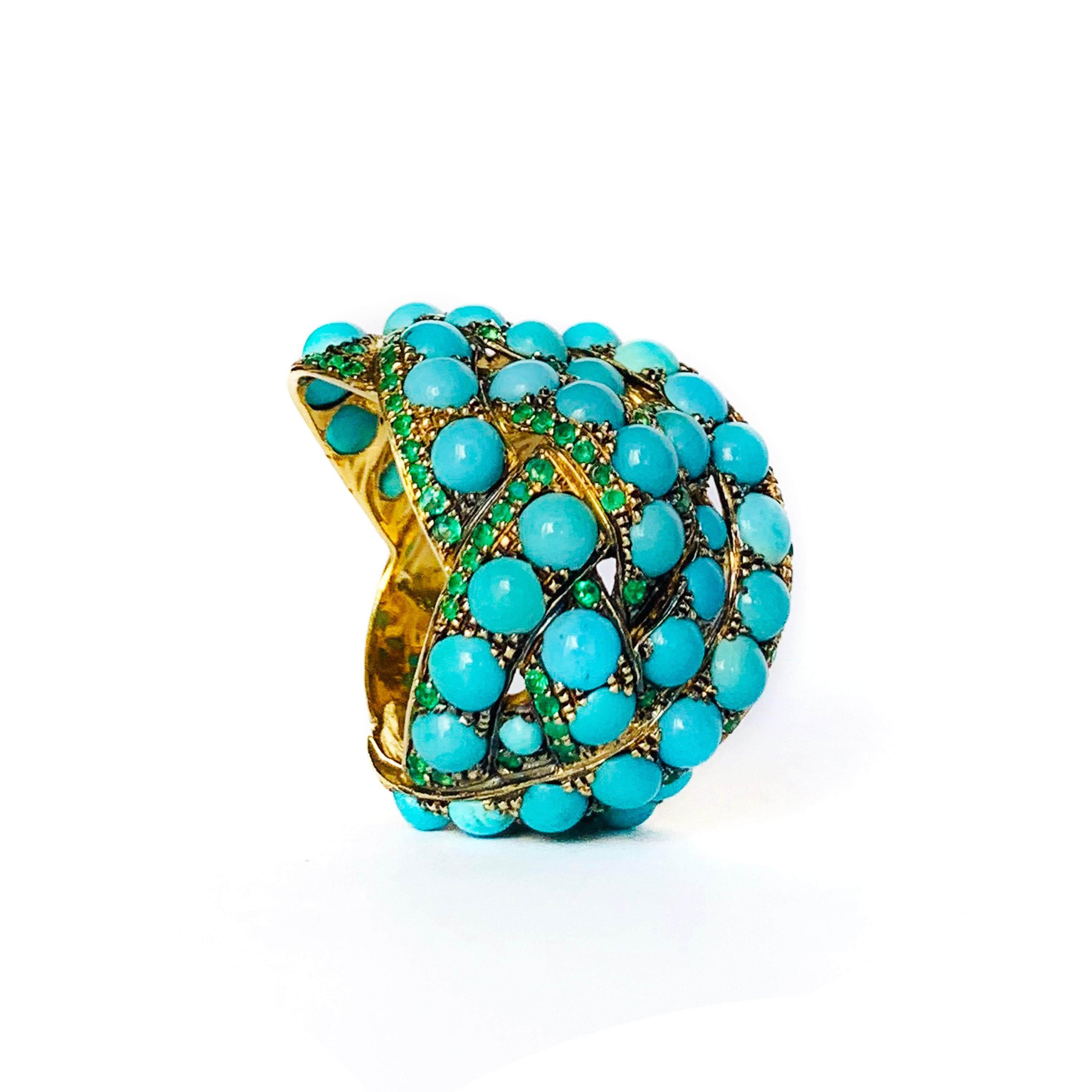 turquoise emerald ring