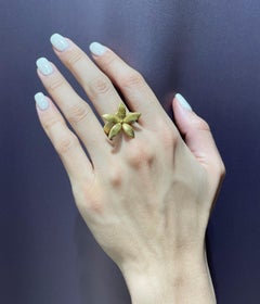 Rosior Contemporary Yellow Gold "Flower" Ring