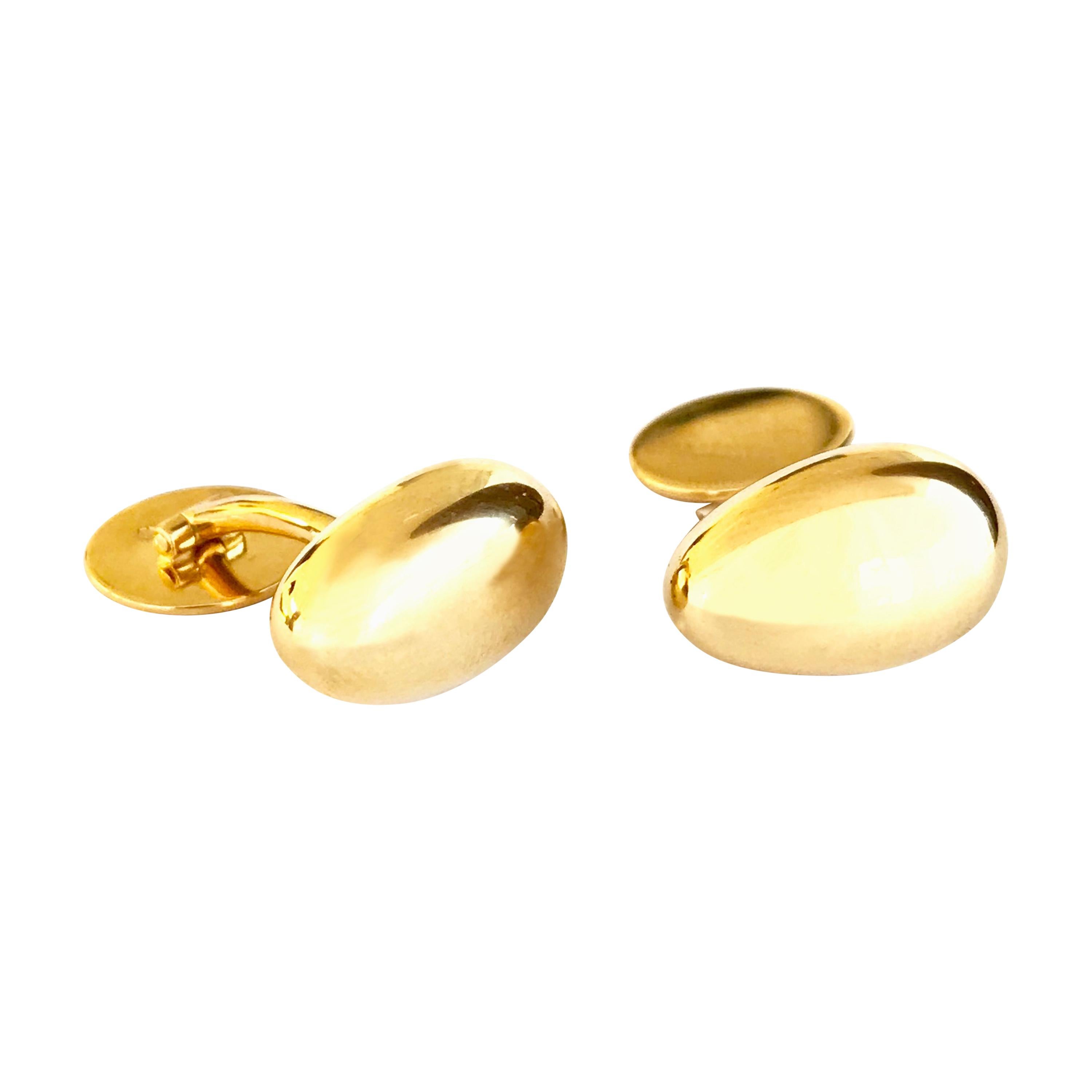 Rosior Contemporary "Nugget" Yellow Gold Cufflinks