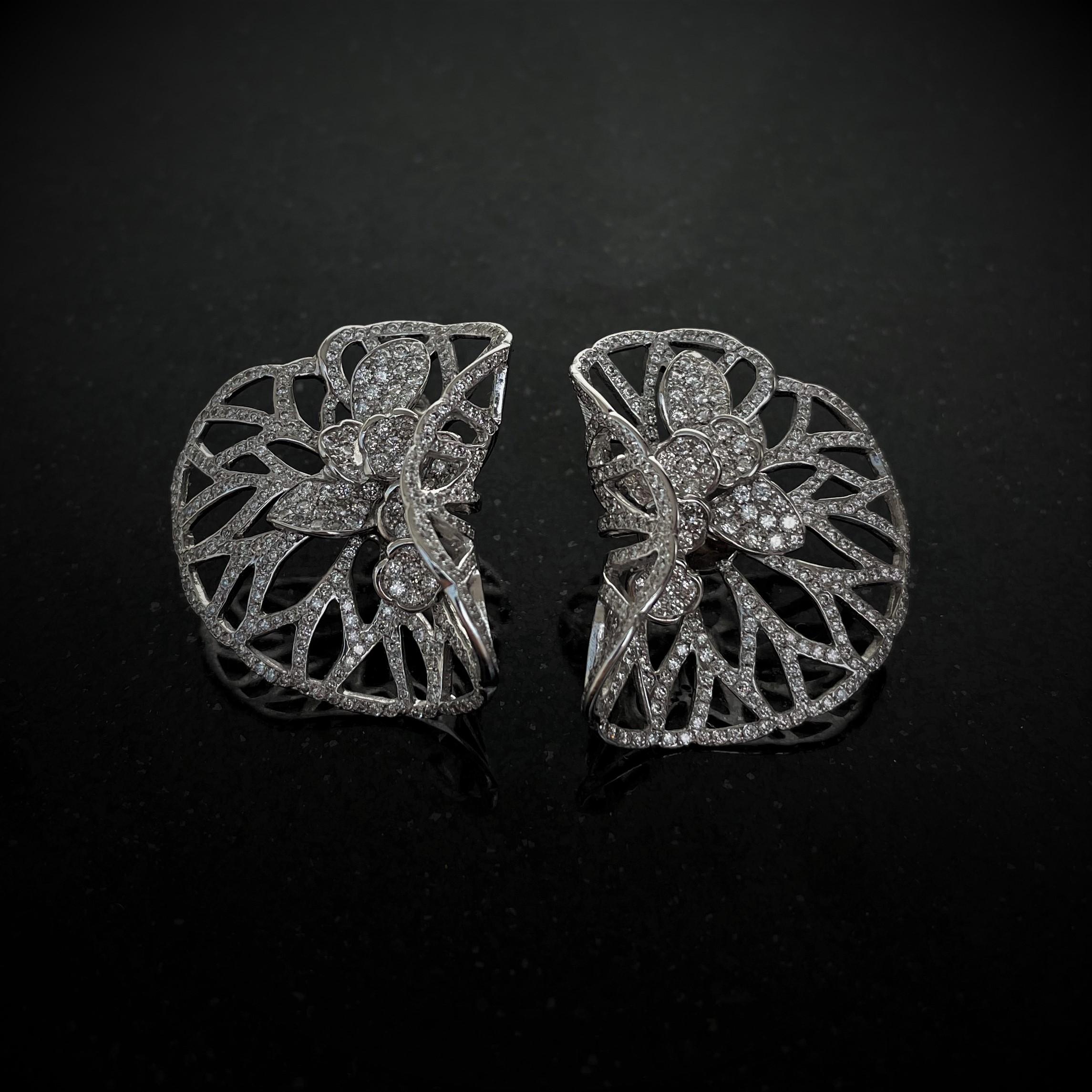 contemporary white gold earrings