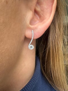 Rosior Diamond Drop Earrings set in White Gold