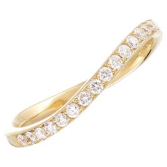 Rosior F-VVS Bague à anneau en or jaune en forme de « demi-éternité » avec diamants