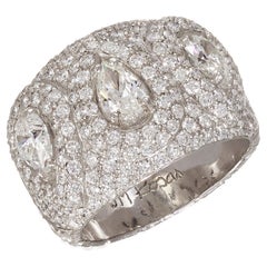Rosior Hand Chiseled in Platinum Contemporary Diamond Ring