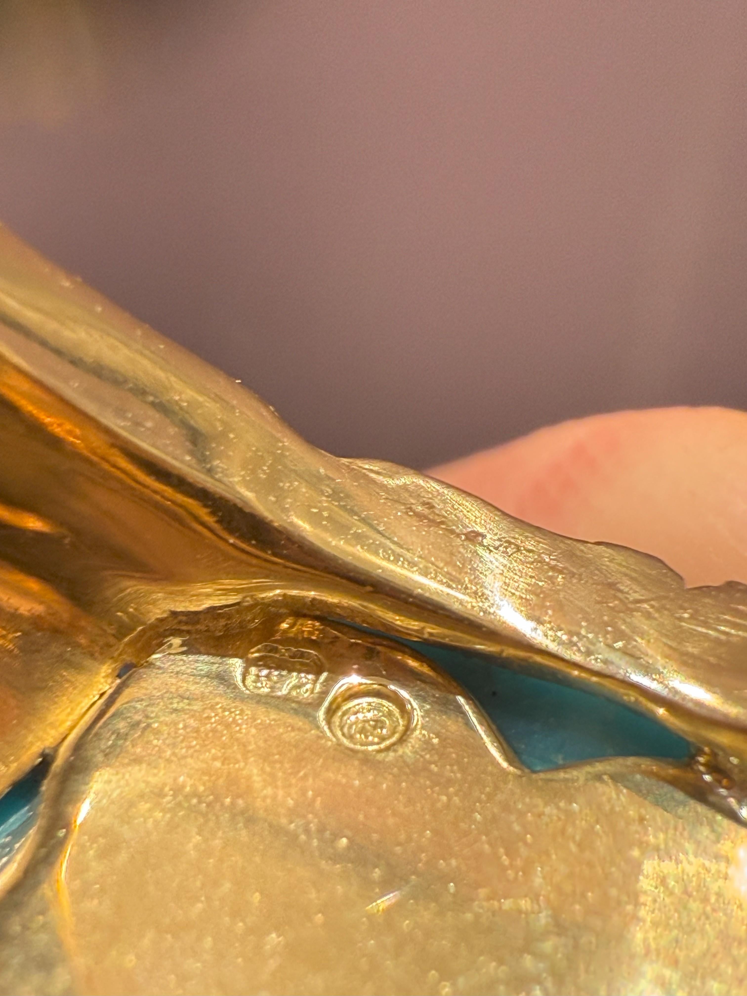 Femenino o masculino Rosior Anillo Cóctel Flor de Kunzita, Turquesa y Diamantes engastado en Oro Amarillo en venta