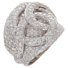 Rosior by Manuel Rosas Diamond Cocktail Ring Hand Chiseled in Platinum