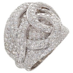 Rosior by Manuel Rosas Anillo de Cóctel de Diamantes Cincelado a Mano en Platino