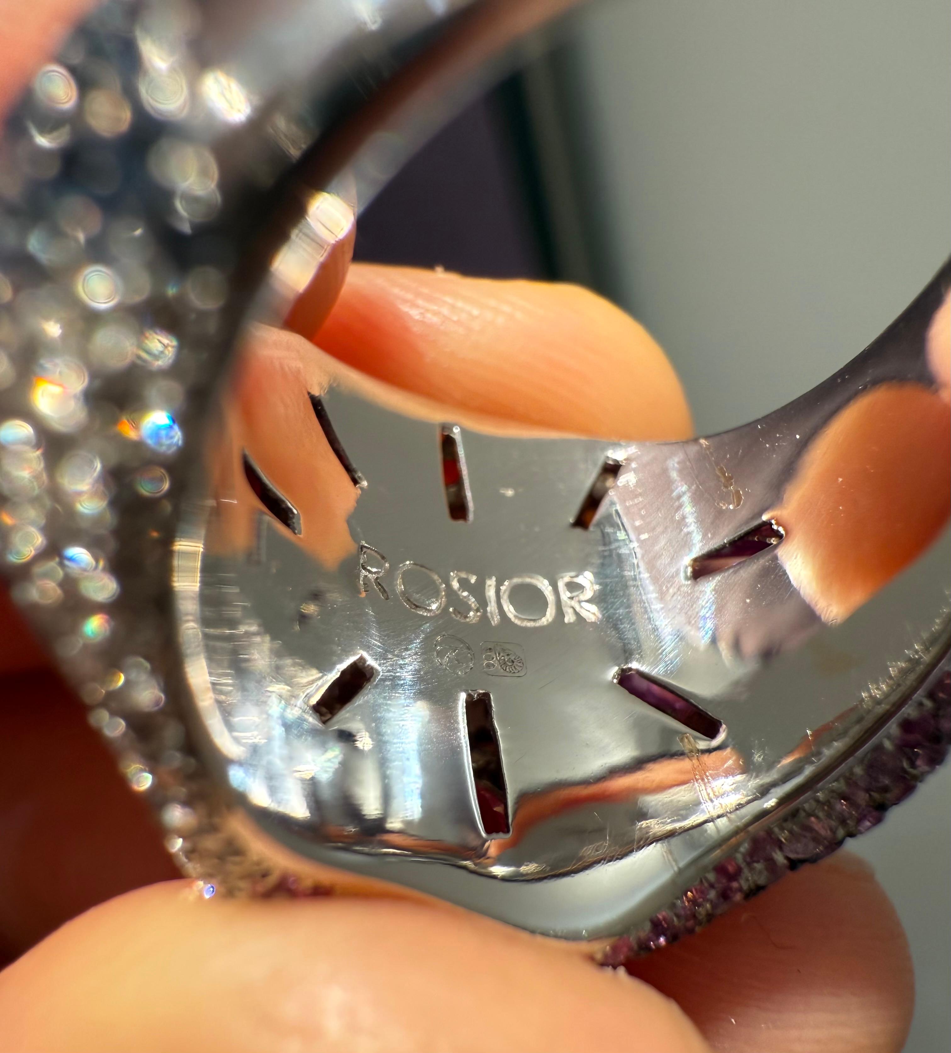 Rosior Einzigartiger Cocktailring aus Weißgold mit Diamanten und Saphiren im Angebot 1