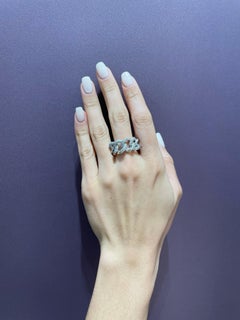 Rosior 19.2K Weißgold Diamant Link Ring, 1.59ct Rundschliff, Portugal