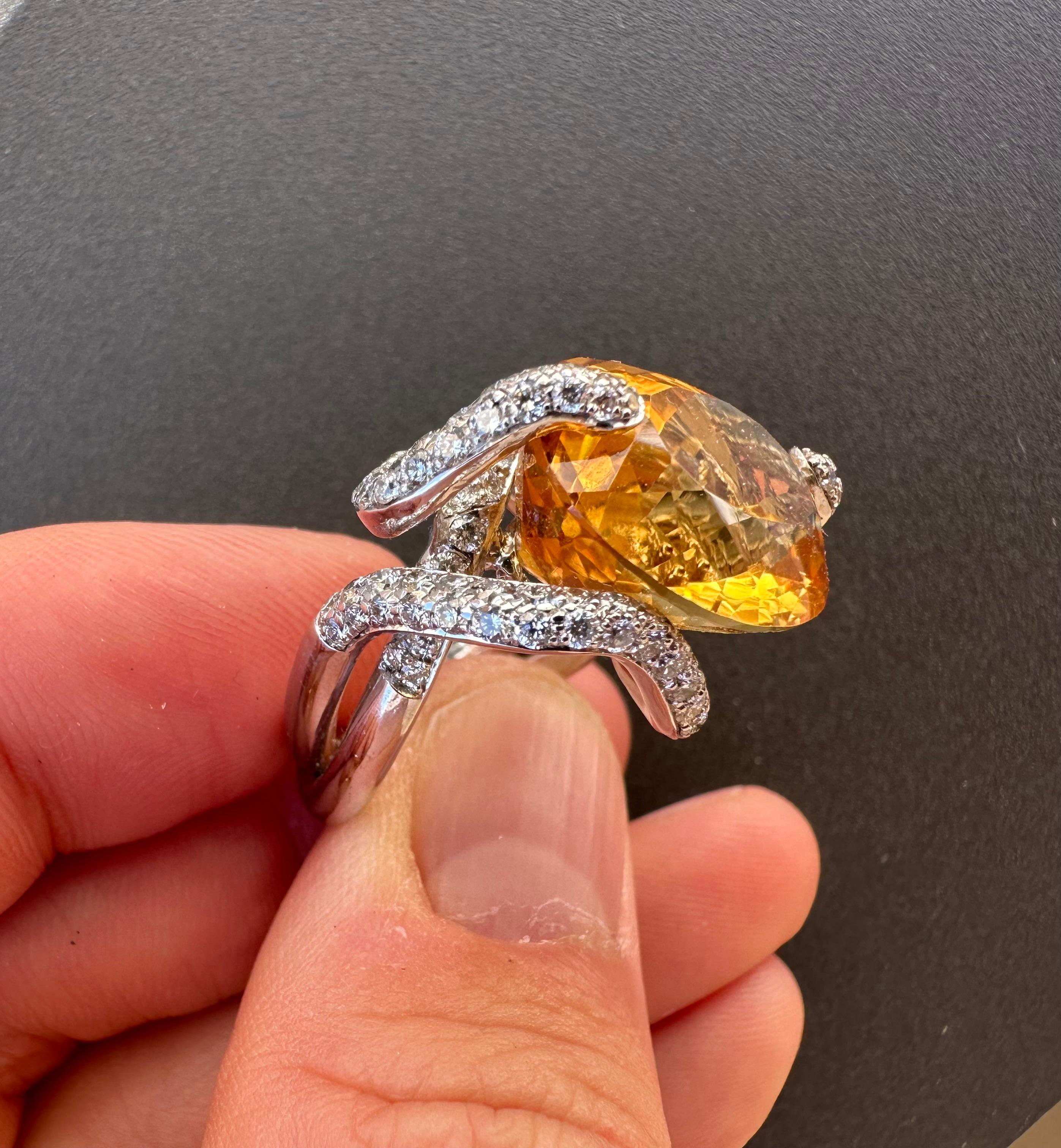 yellow topaz and sapphire ring