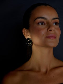 Pendientes de Ónix Rosior engastados en Oro Amarillo con Diamantes y Granates Tsavorita