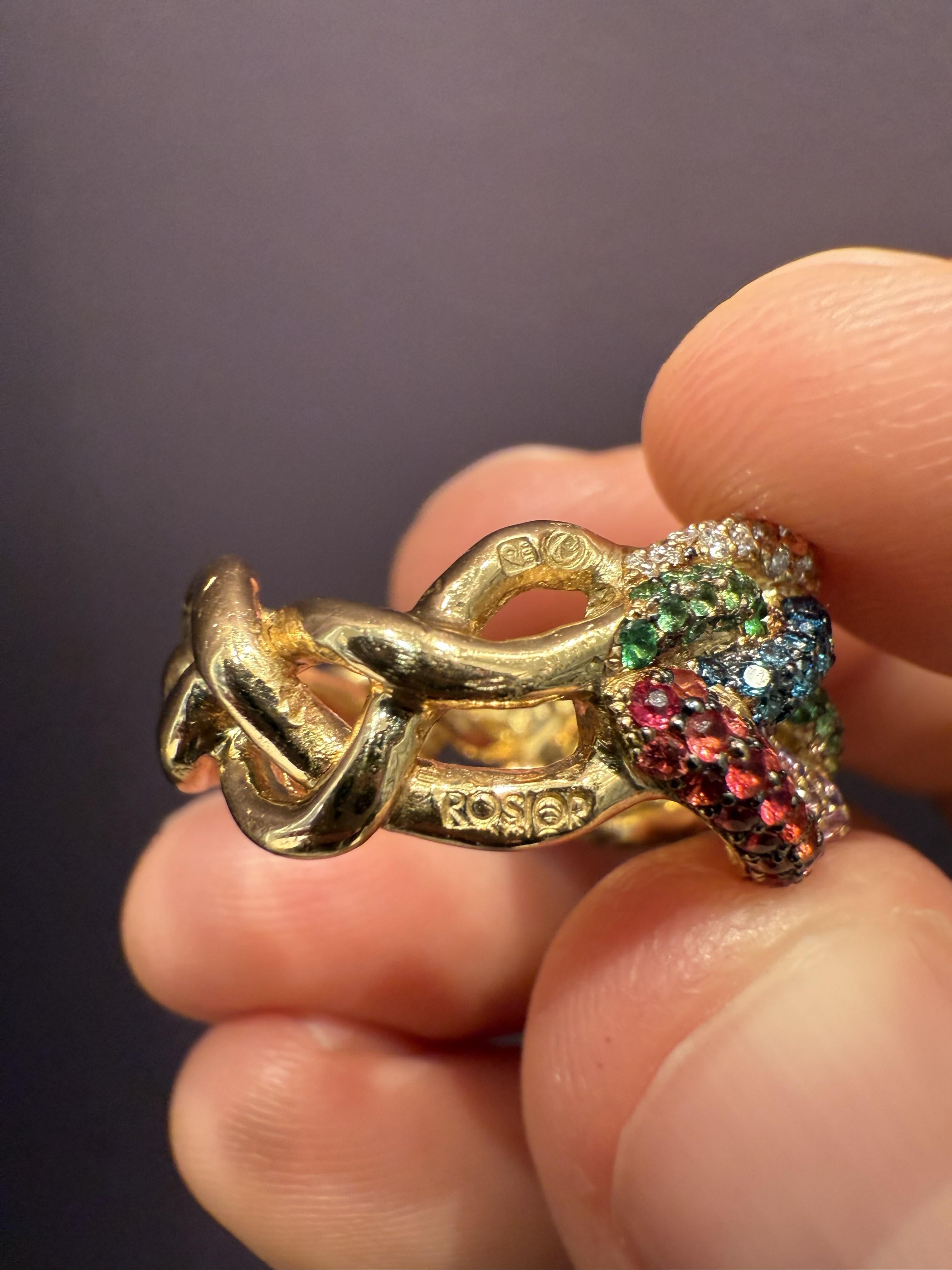 Rosior Portugal Anillo de cóctel único en su género engastado en oro amarillo en venta 1