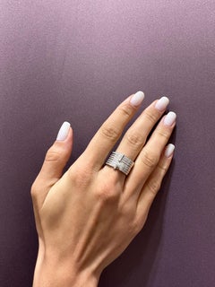Contemporary "Portuguese 7 Rings" Diamond and Platinum Ring