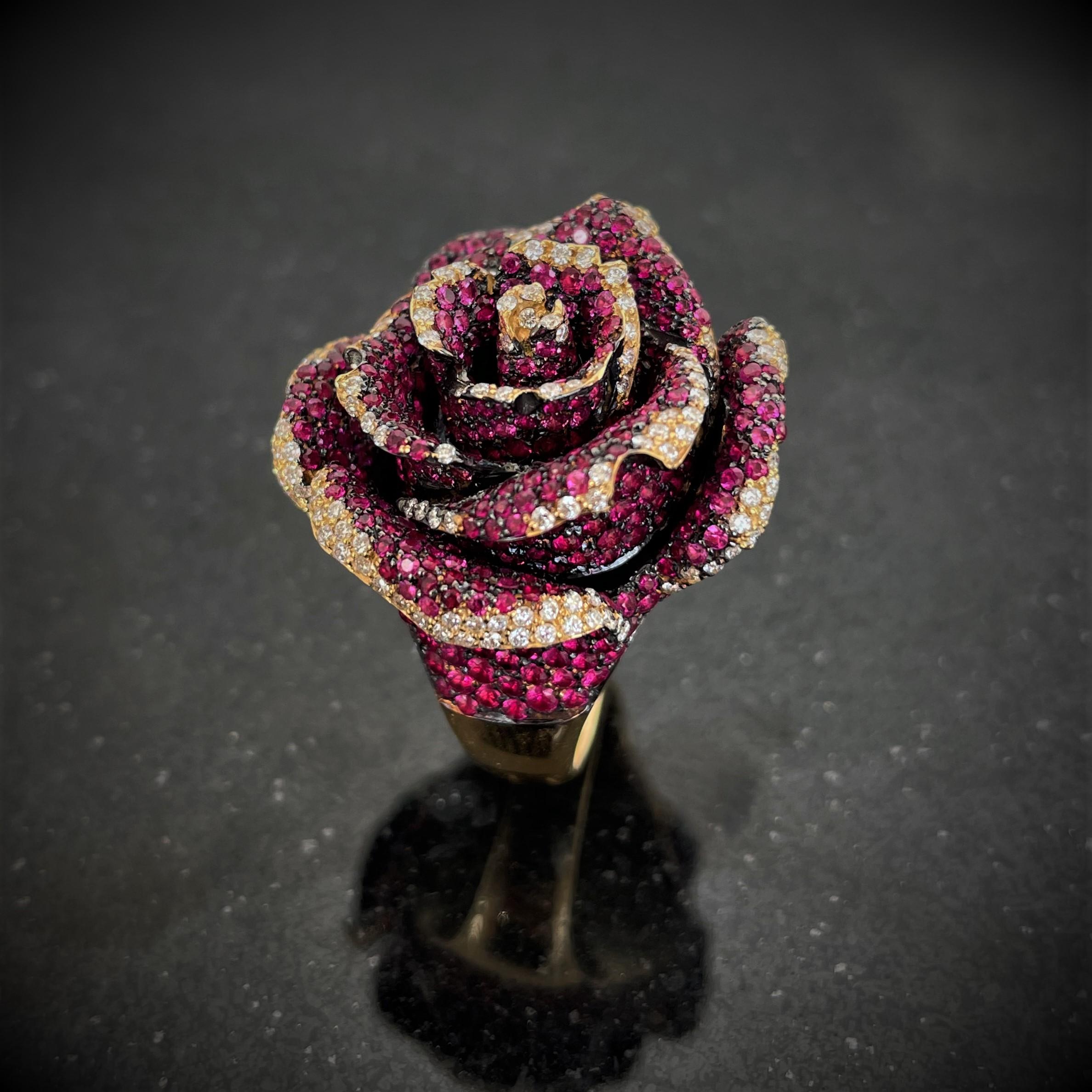 Contemporary Rosior one-off Ruby, Sapphire and Diamond 