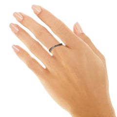 Rosior Sapphire "Half Eternity" Shaped Band Ring Set in Yellow Gold