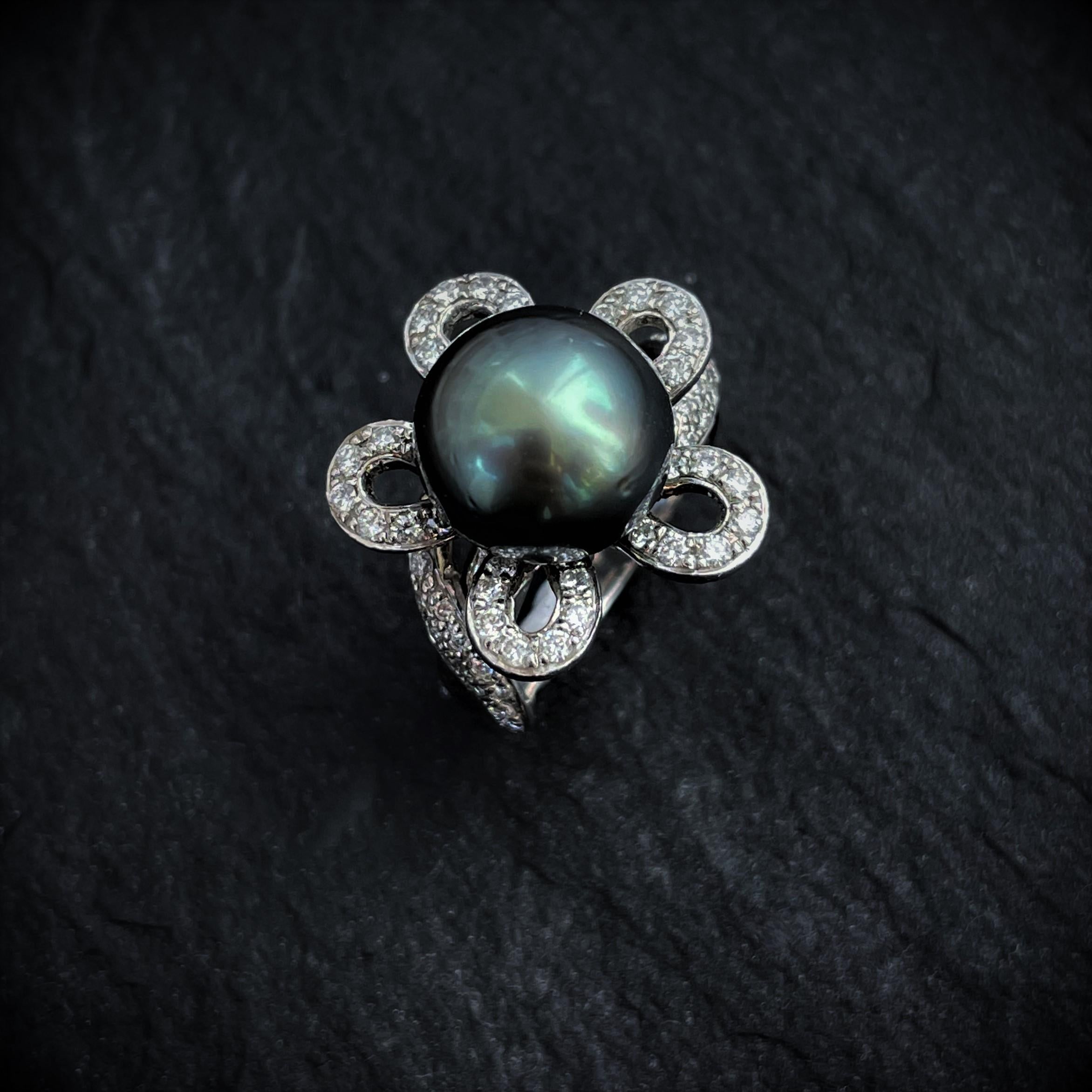 tahitian pearl engagement ring