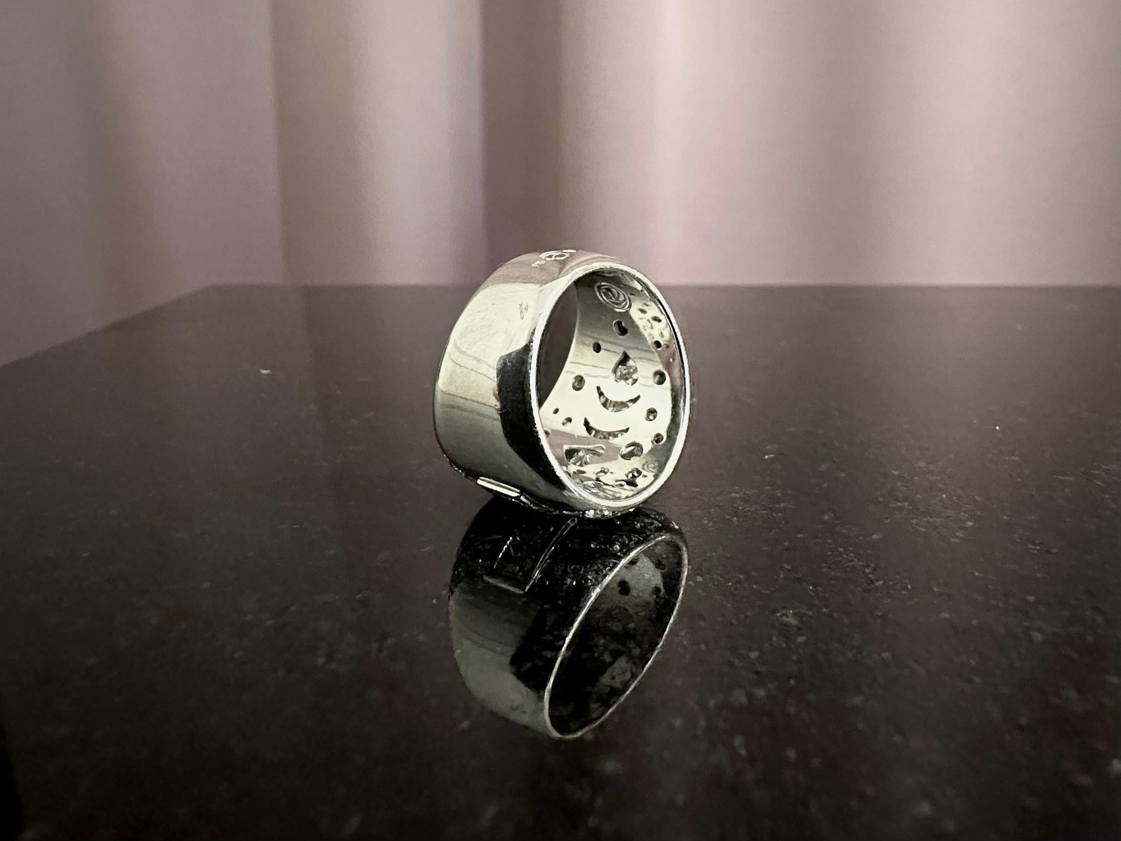 Mixed Cut Vintage Diamond Cocktail Ring Set in Platinum For Sale