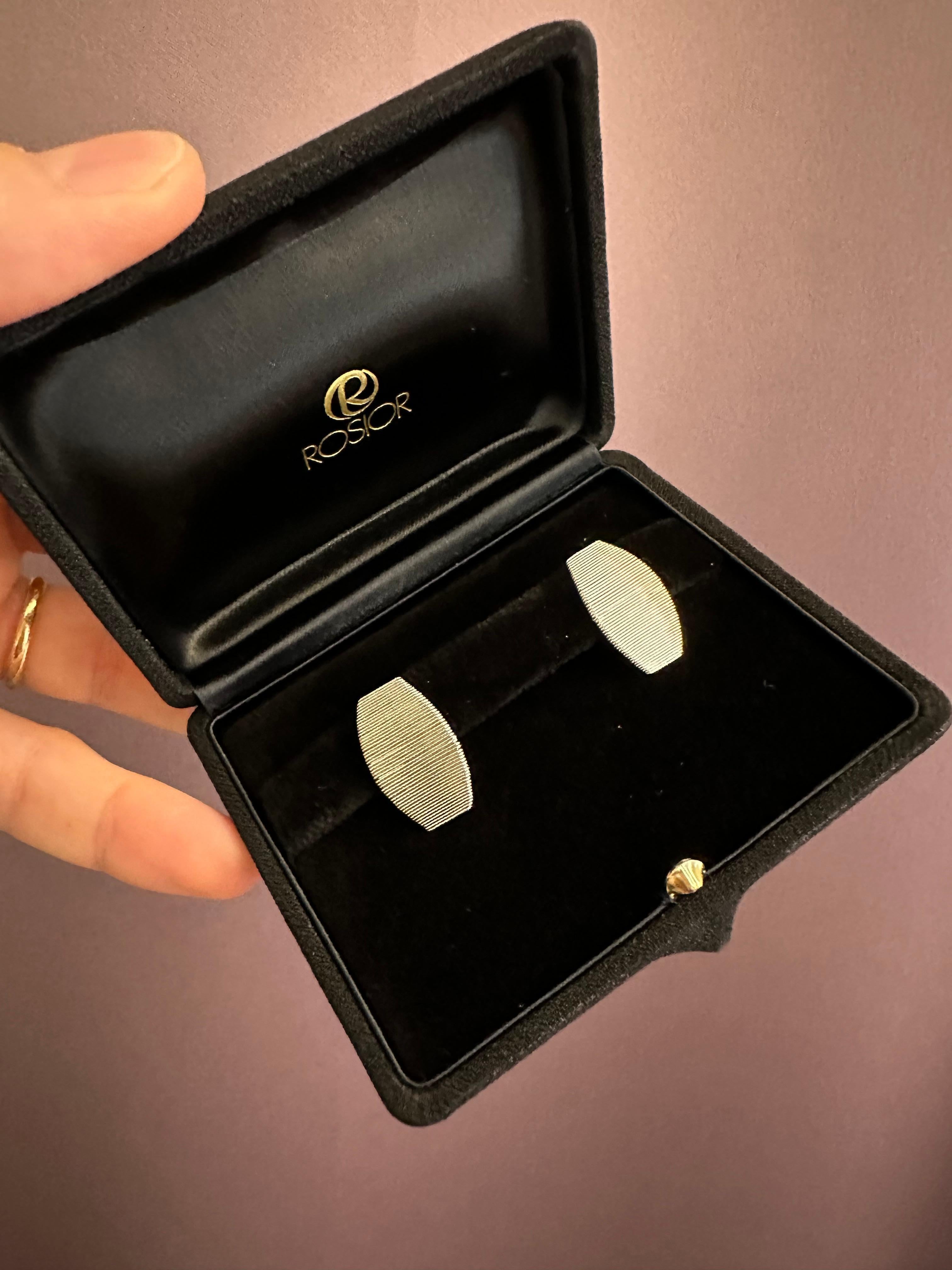 Boucles d'oreilles pendantes en or blanc Rosior Neuf - En vente à Porto, PT