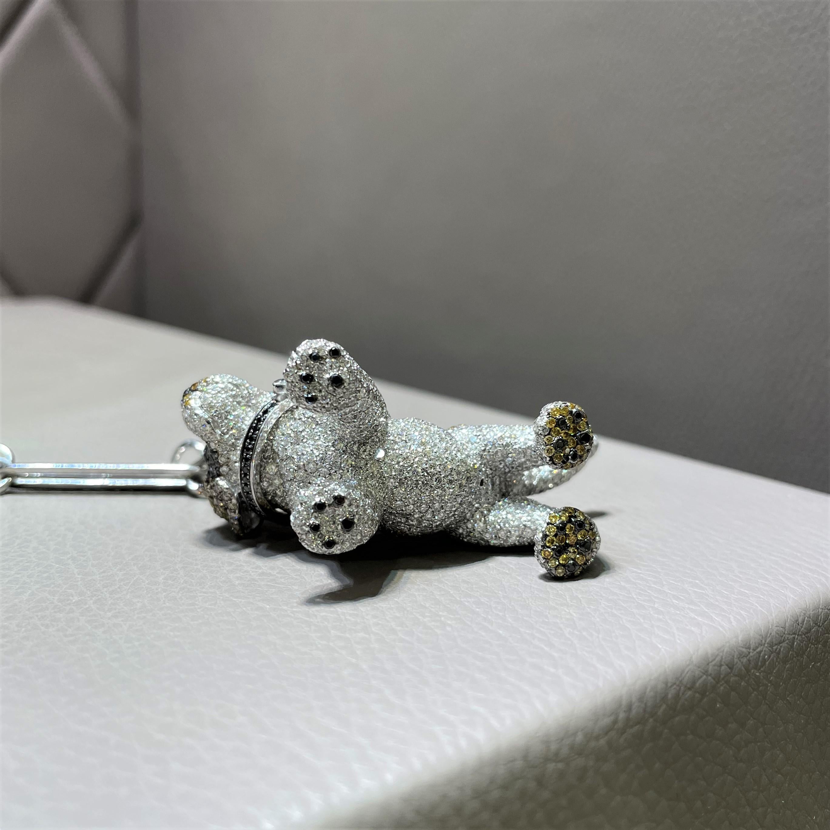 Rosior par Manuel Rosas, collier pendentif « Dog » en or blanc et diamants en vente 5