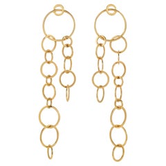 Yellow Gold Long Dangle Earrings