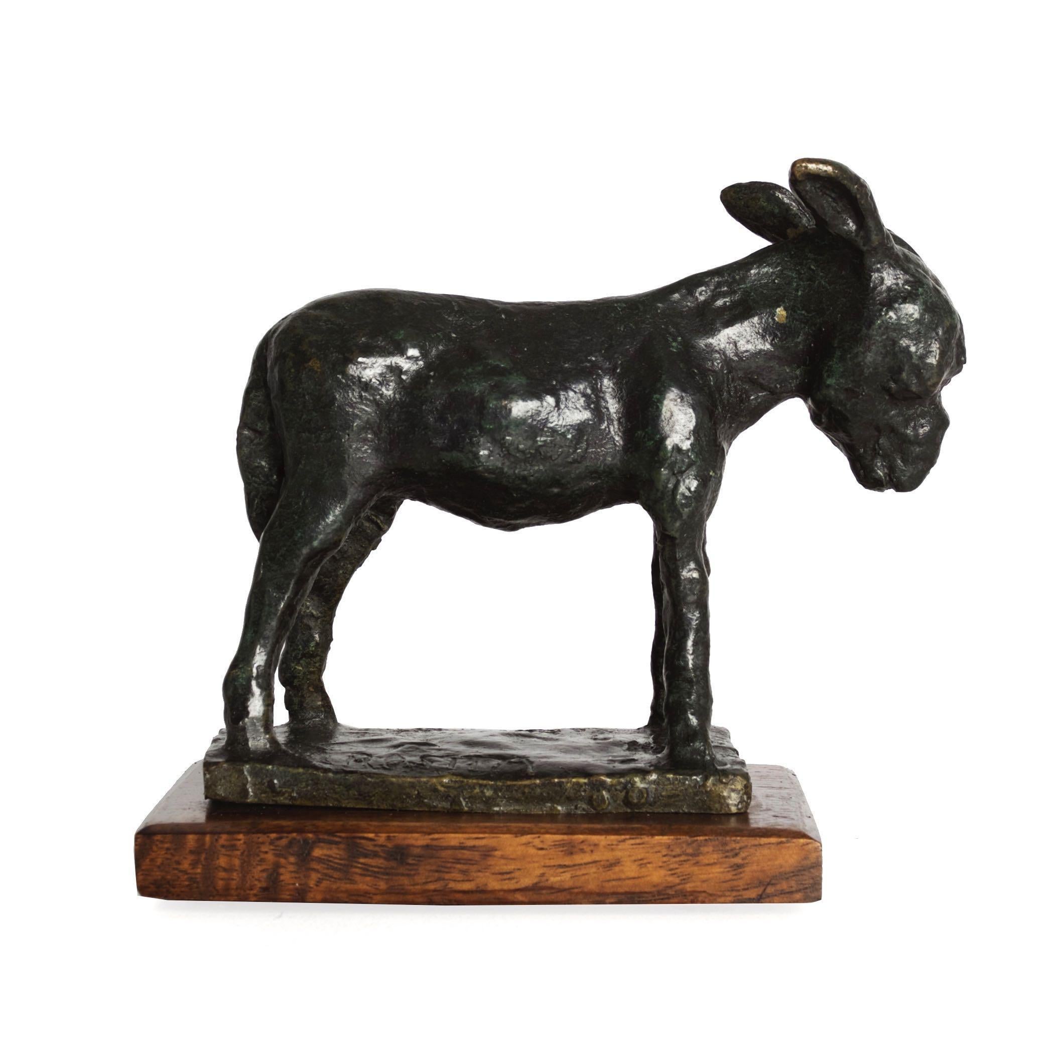 A rich little bronze from a series Pappe completed showcasing studies of foals in various positions. The surface is beautifully textured and shows fantastic capture of the details from the underlying mold throughout, this heightened with the use of