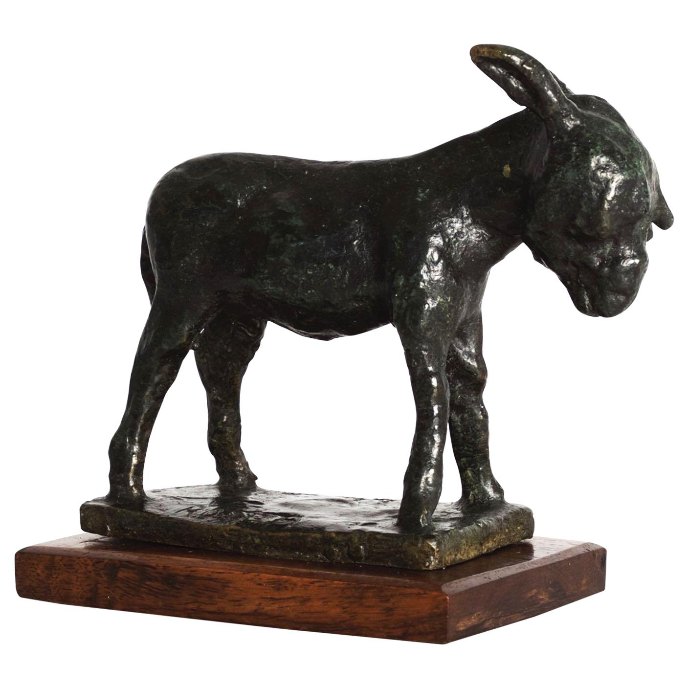 "Rosita" Midcentury Bronze Sculpture of Donkey Foal by Carl Lewis Pappe