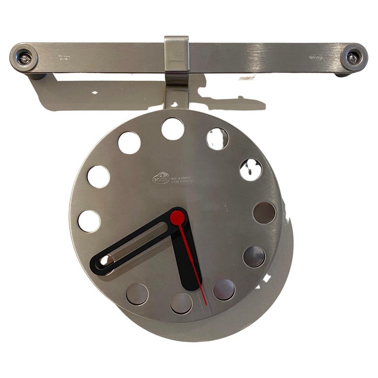 Rosle Stainless Steel Wall Clock from Germany, Circa 1990s at 1stDibs