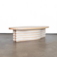 Roslin Leather and Solid Wood Coffee Table by Crump and Kwash