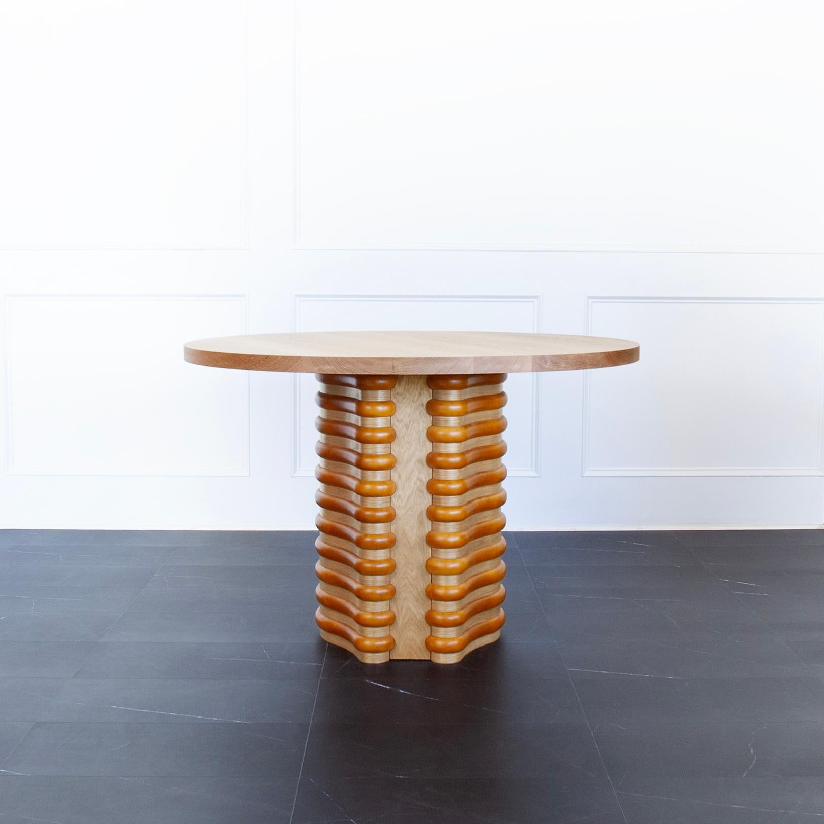 American Roslin Modern Pedestal Dining Table by Crump and Kwash  For Sale