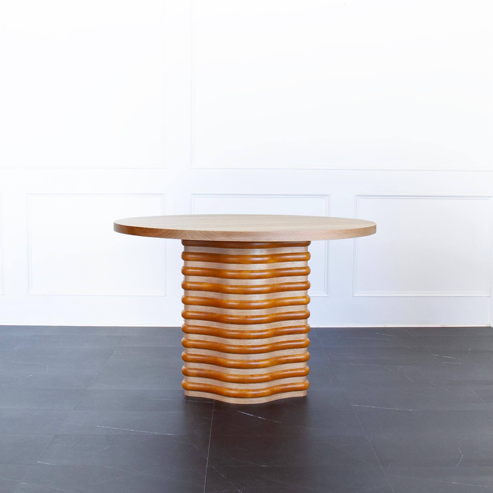 Blackened Roslin Modern Pedestal Dining Table by Crump and Kwash  For Sale