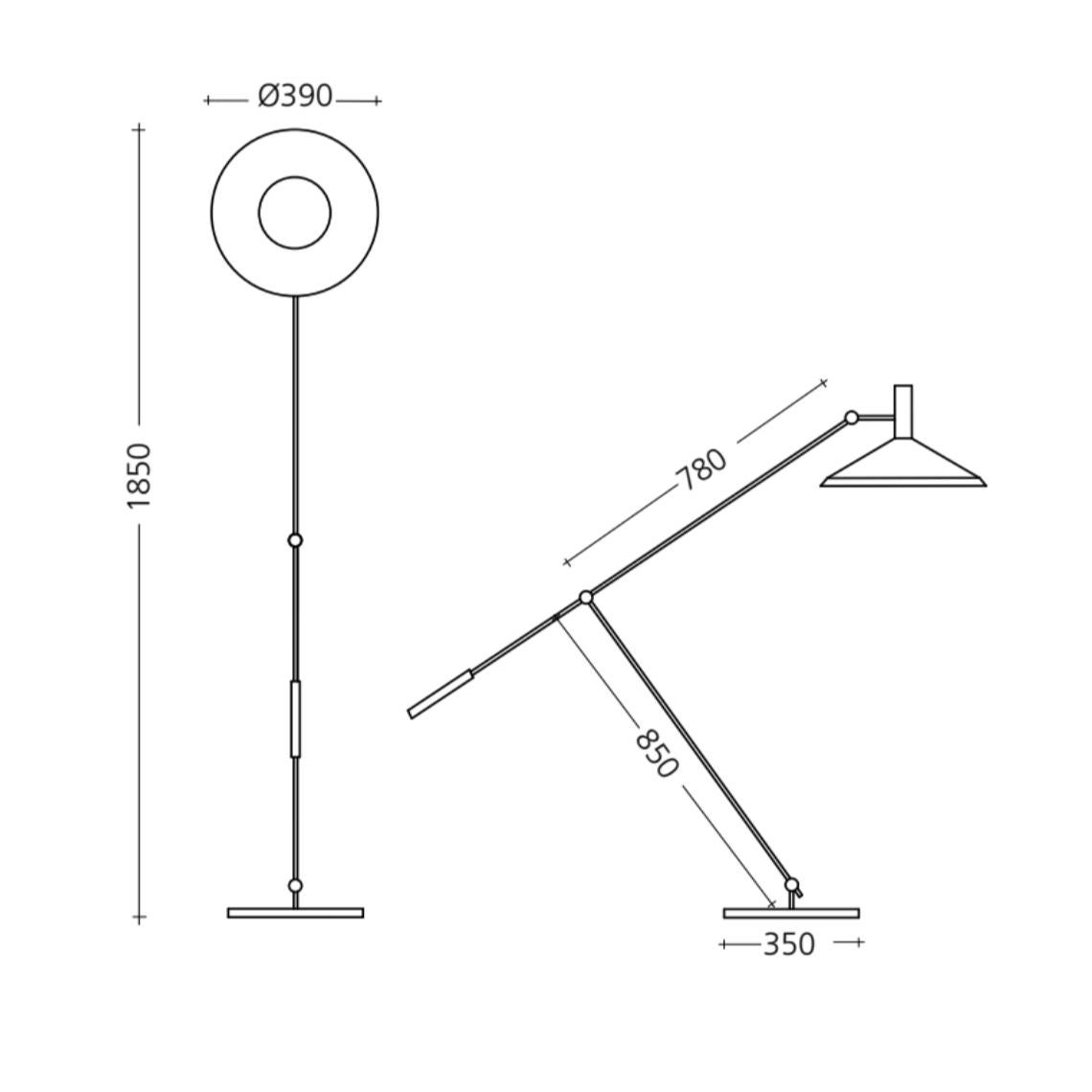 Swiss Rosmarie & Rico Baltensweiler Type 600 Floor Lamp For Sale