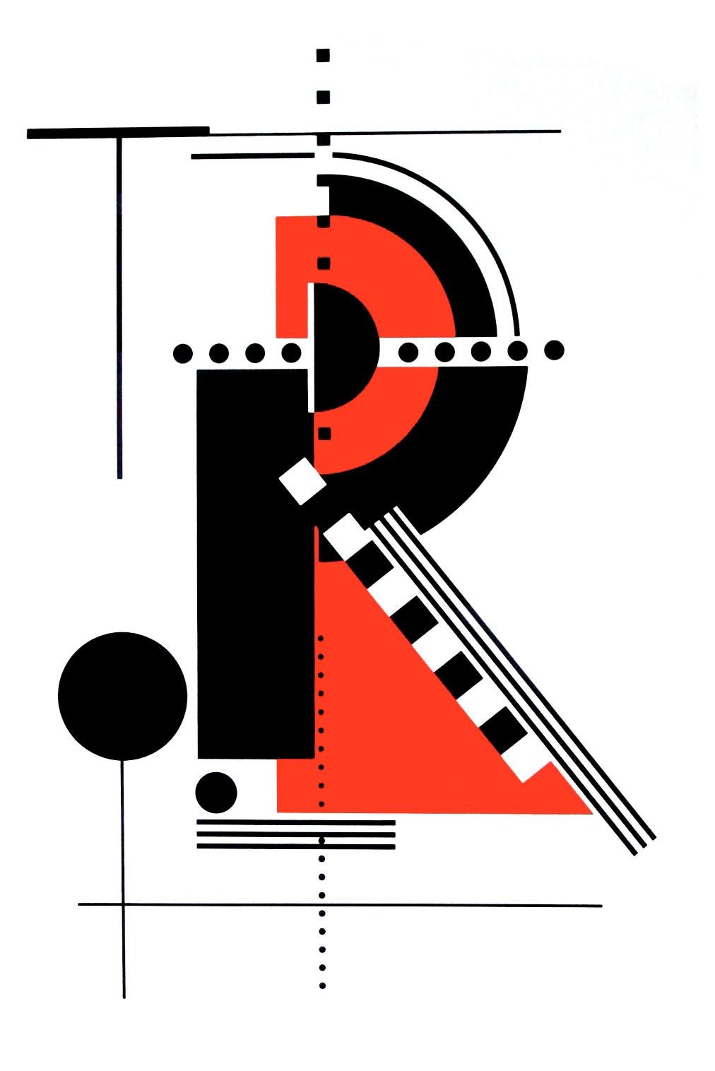 "The Letter 'R'" Alphabet Graphic Design Vintage Poster by Tissi (Hand-Signed)