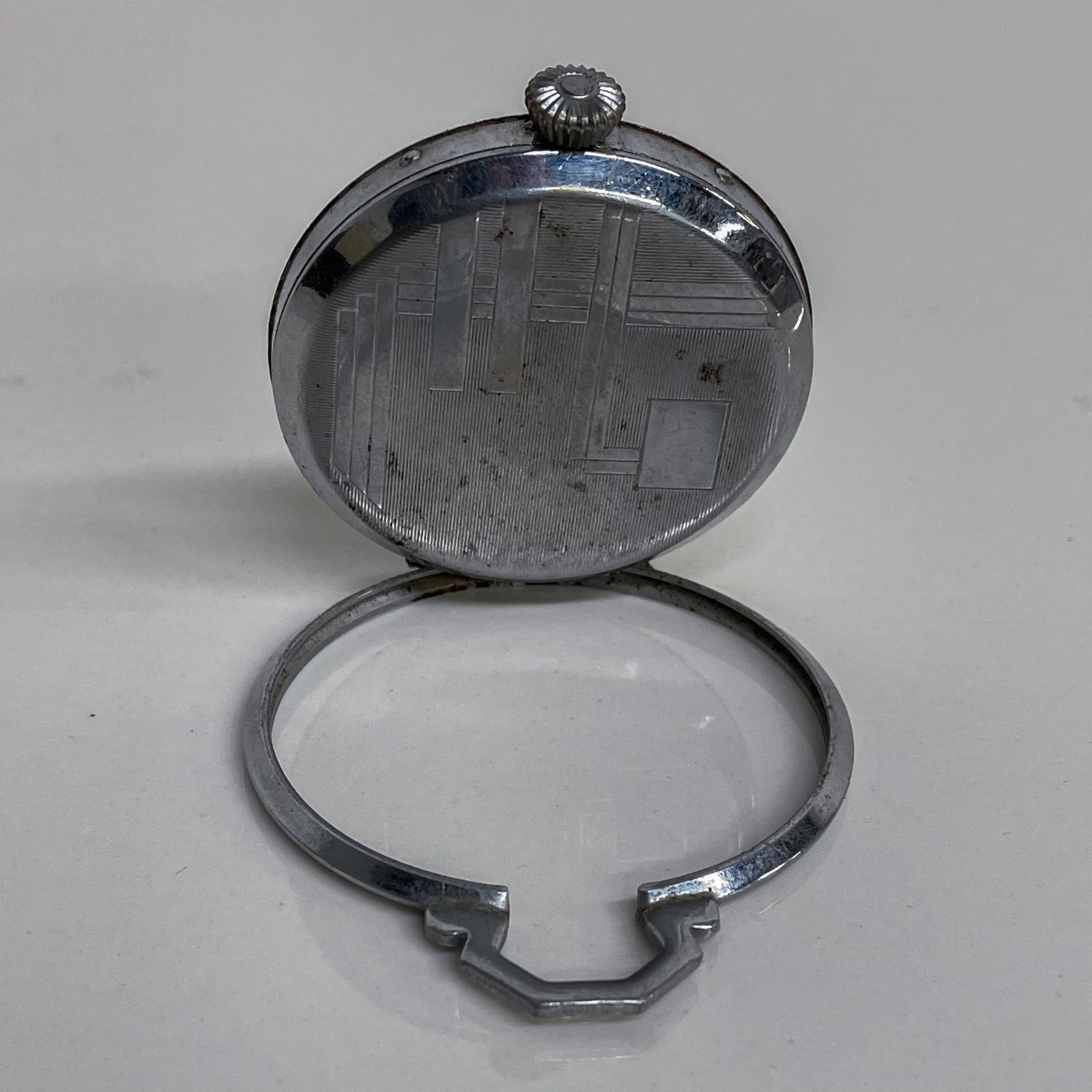 ROSPIN 7 Jewels Swiss Made Pocket Watch Antique Art Deco Travel Clock, 1920s 1