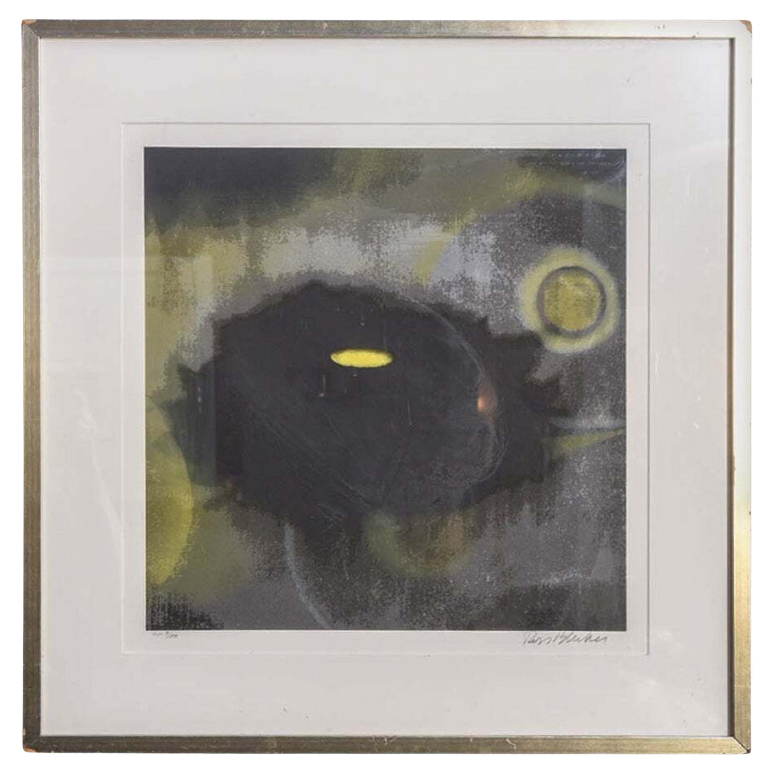 Ross Bleckner Amerikanischer gerahmter abstrakter Siebdruck auf Papier aus der Mitte des Jahrhunderts