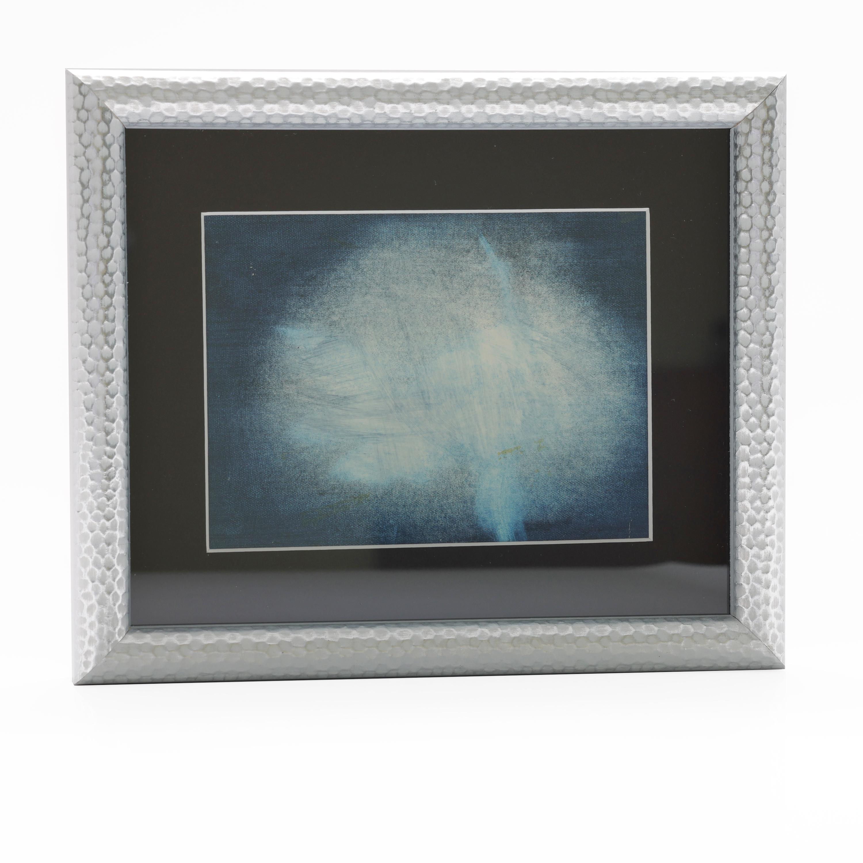Ross Bleckner Artworks, Pair, Postcard Sized, Matted, Framed In Excellent Condition For Sale In Southbury, CT