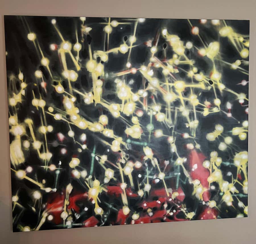 My Sister's Brain Abstract Painting, Oil on Linen, 2013, 84x72\"