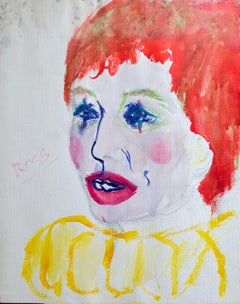 Ross Bleckner  Childhood Clown Watercolor Painting