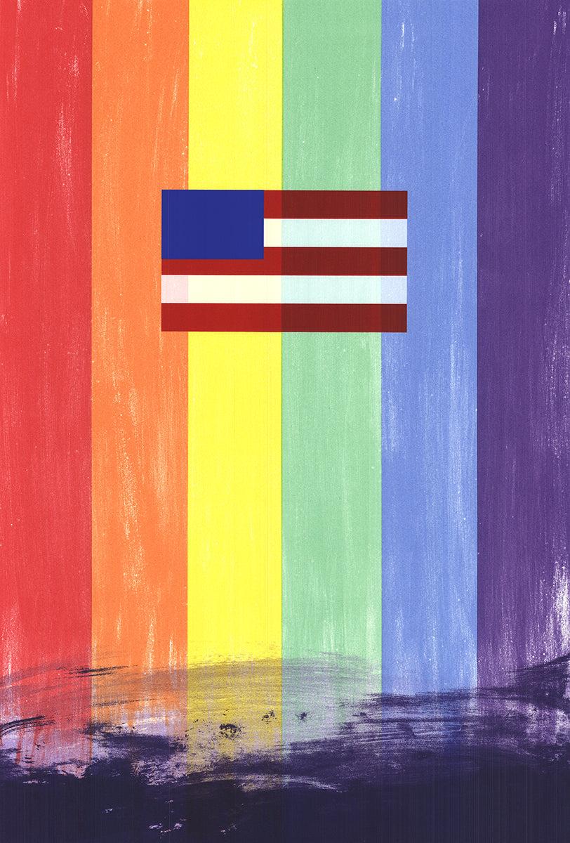 1993 Ross Bleckner 'Gay Flag' USA Serigraph print For Sale 2