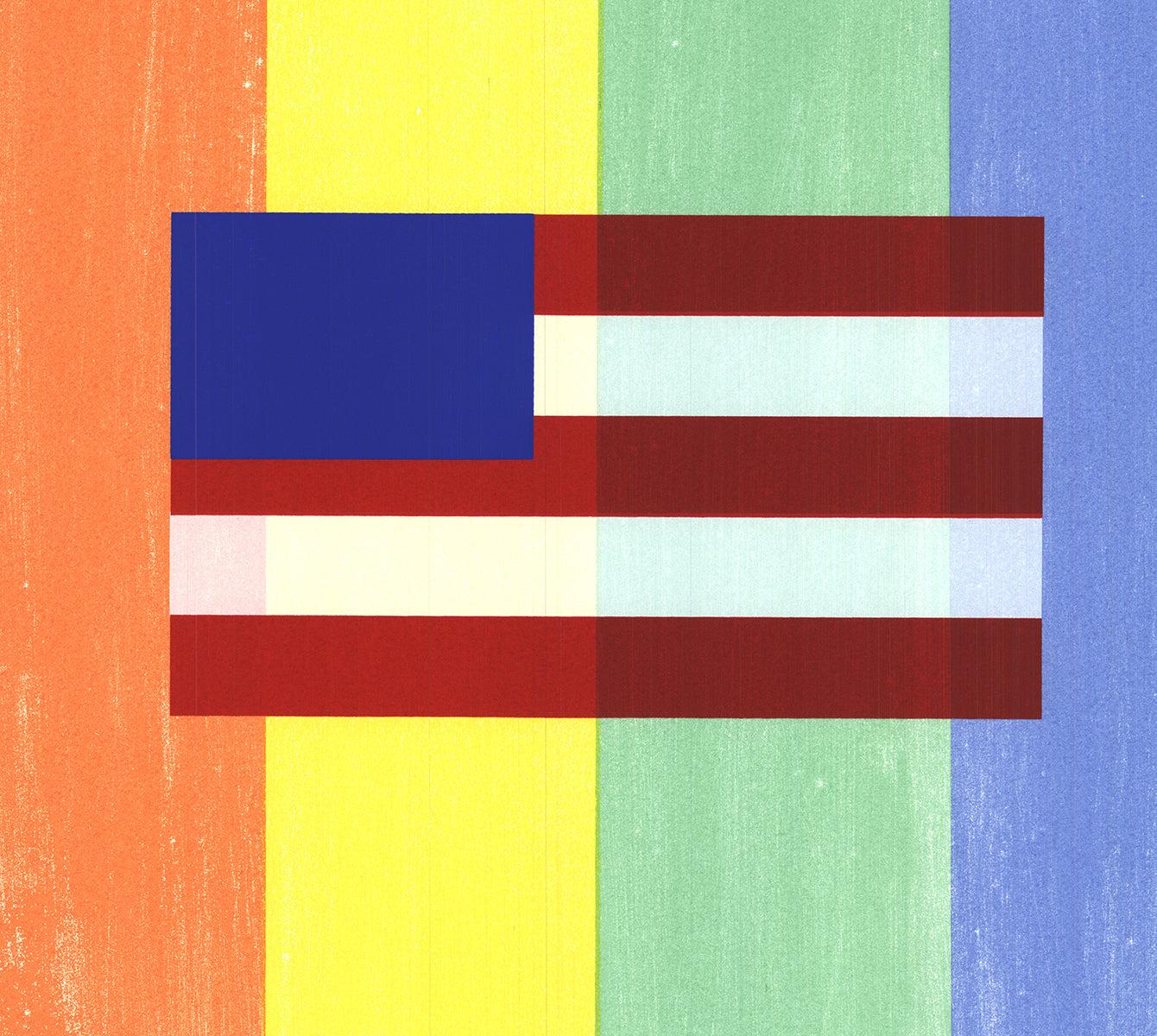 1993 Ross Bleckner 'Gay Flag' USA Serigraph print For Sale 3